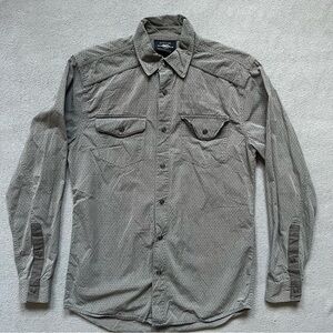 Men's Harley Davidson Motor Cycle Logo Light Gray Button Up Shirt Size-Small